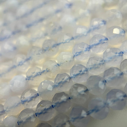 Blue Lace Agate Faceted Round Beads image 6