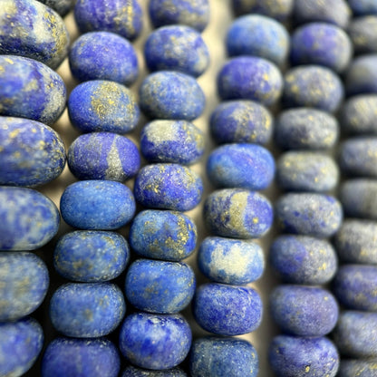 Lapis Lazuli Frosted Rondelle Beads image 3