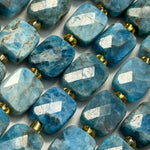 Blue Apatite Rectangular Faceted Cushion Cut Beads10xÂ8 mm Beads image 7