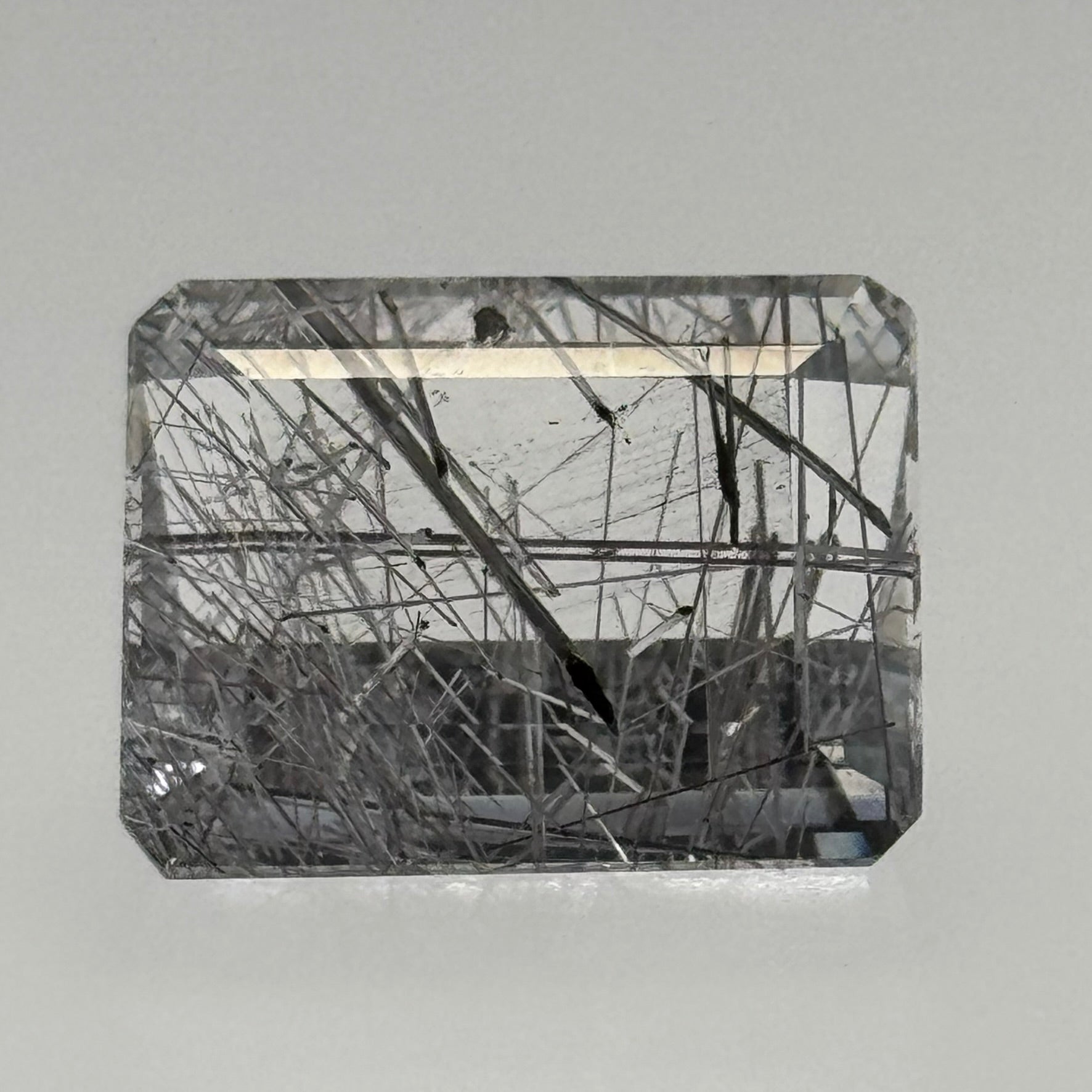 Silver Rutilated Quartz Emerald Cut (22.45 CT) image 1