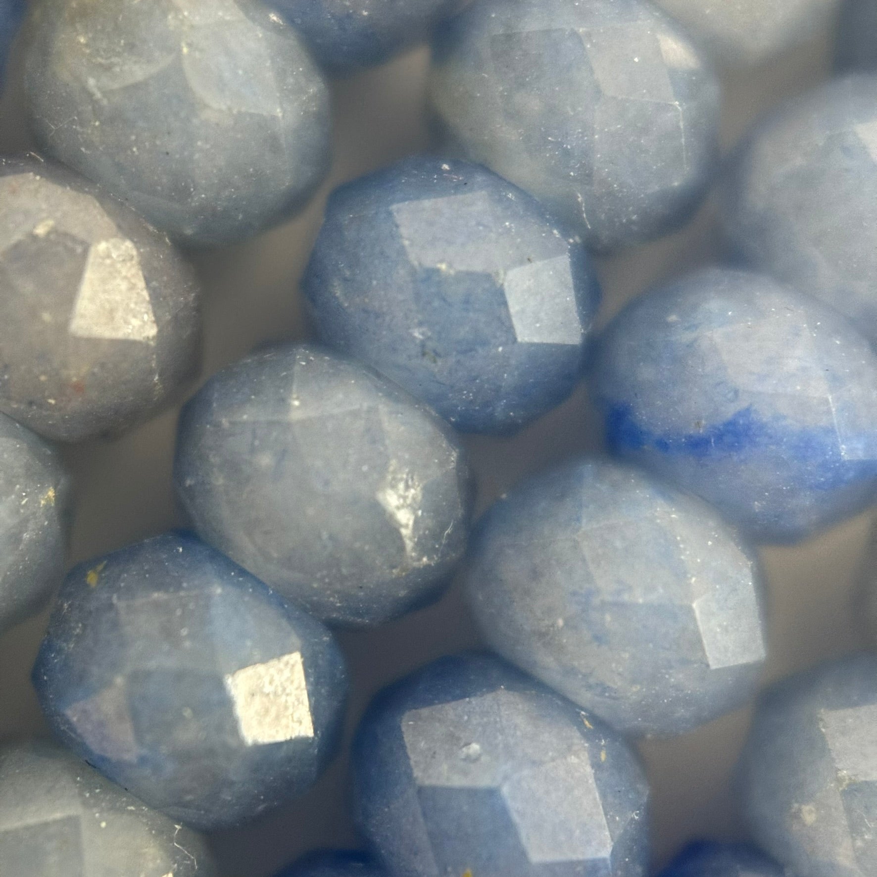 Blue Quartz Faceted Rondelle Beads image 5
