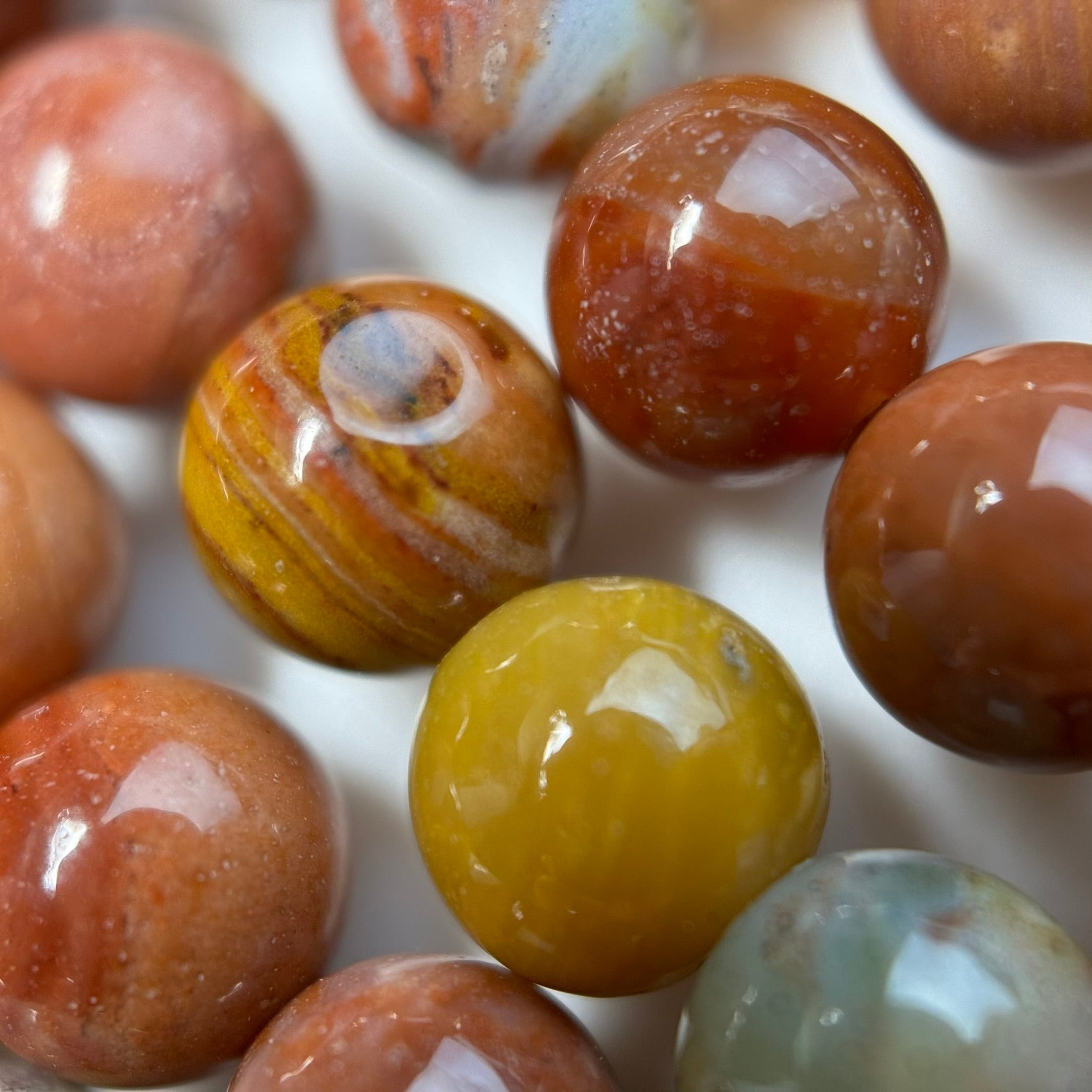 Pink Petrified Wood Polished Round Beads image 4