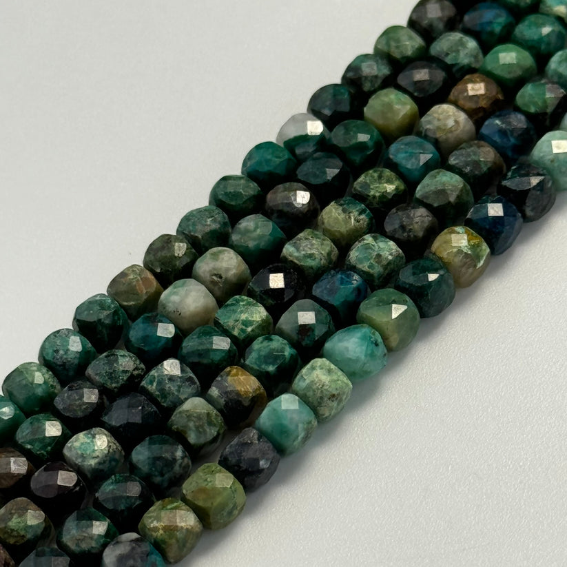 Faceted Square Semi Precious Stone Beads