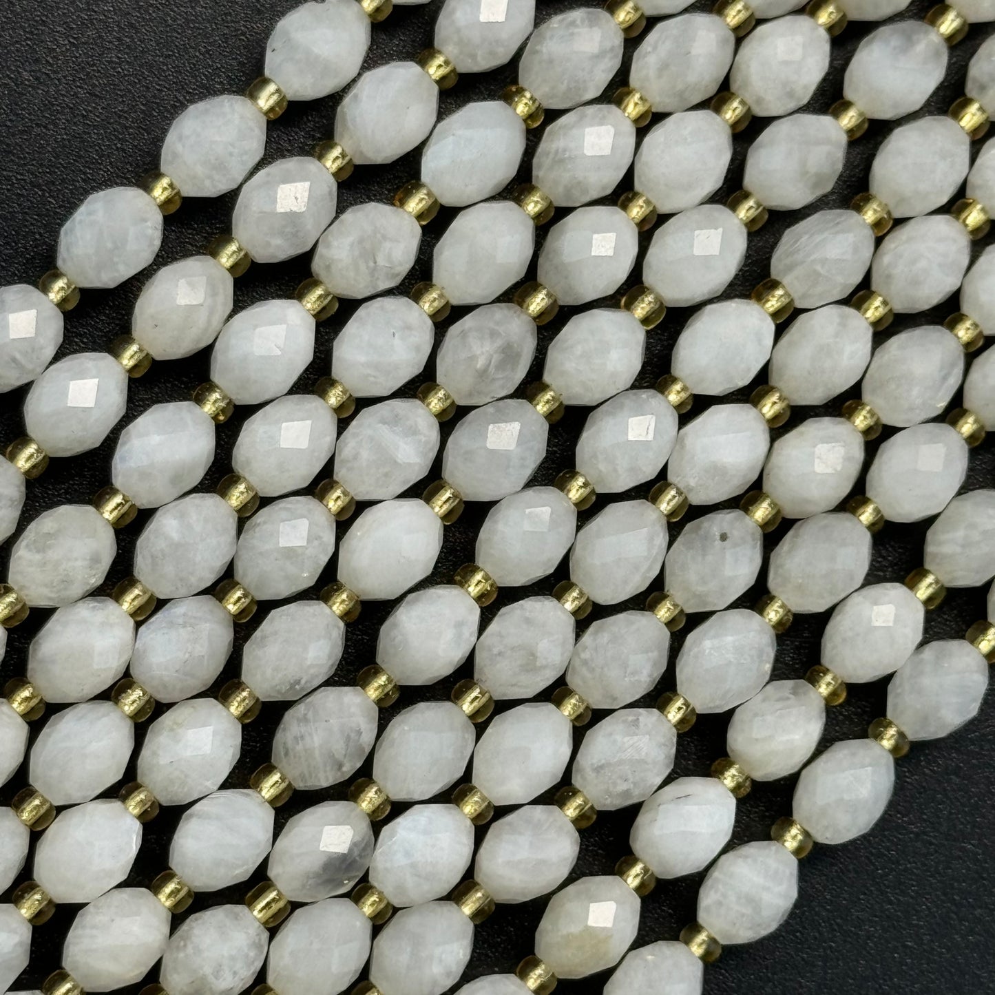Rainbow Moonstone Faceted Barrel 8 Beads image 5