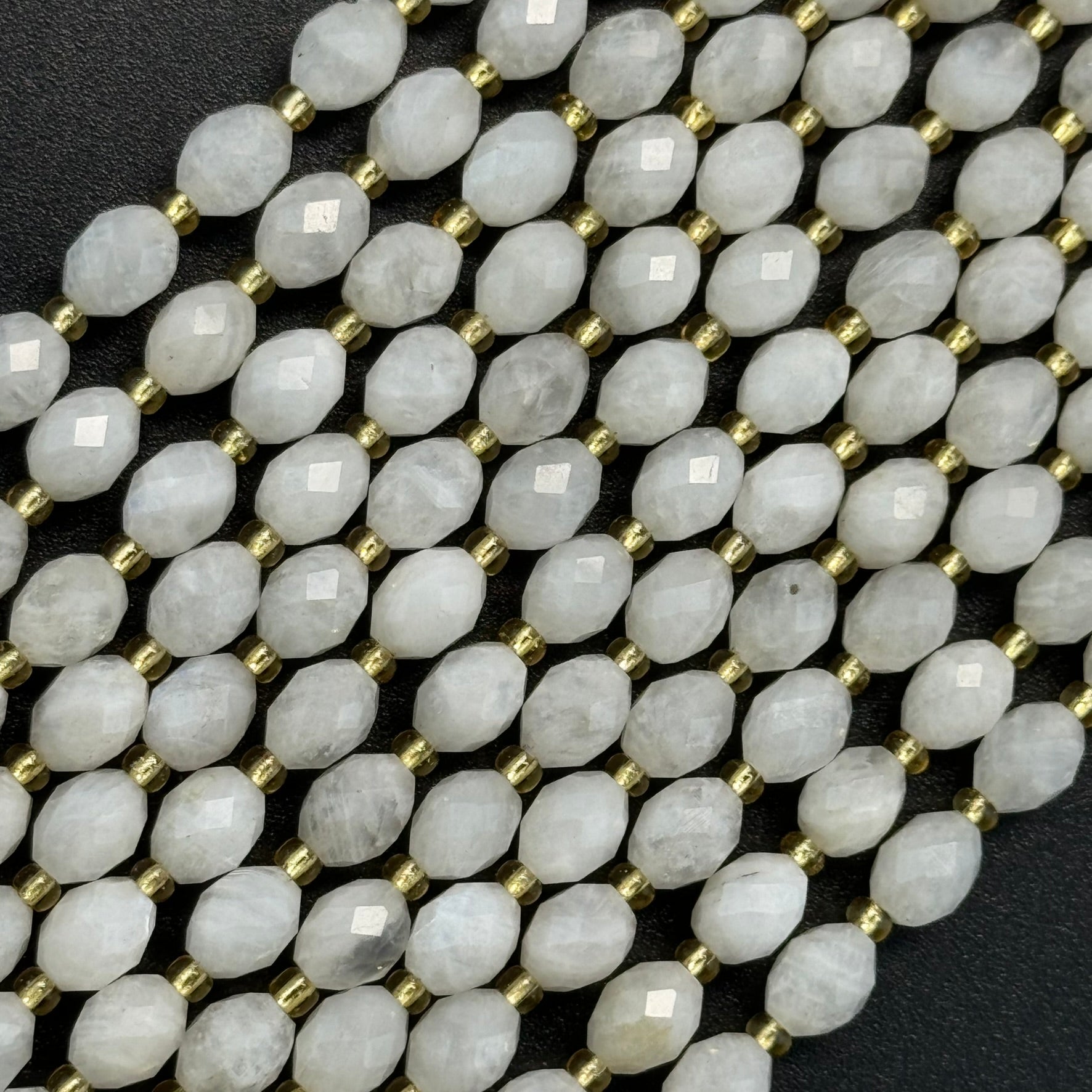 Rainbow Moonstone Faceted Barrel 8 Beads image 5