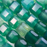 Green Dyed Chalcedony Square Beads image 4