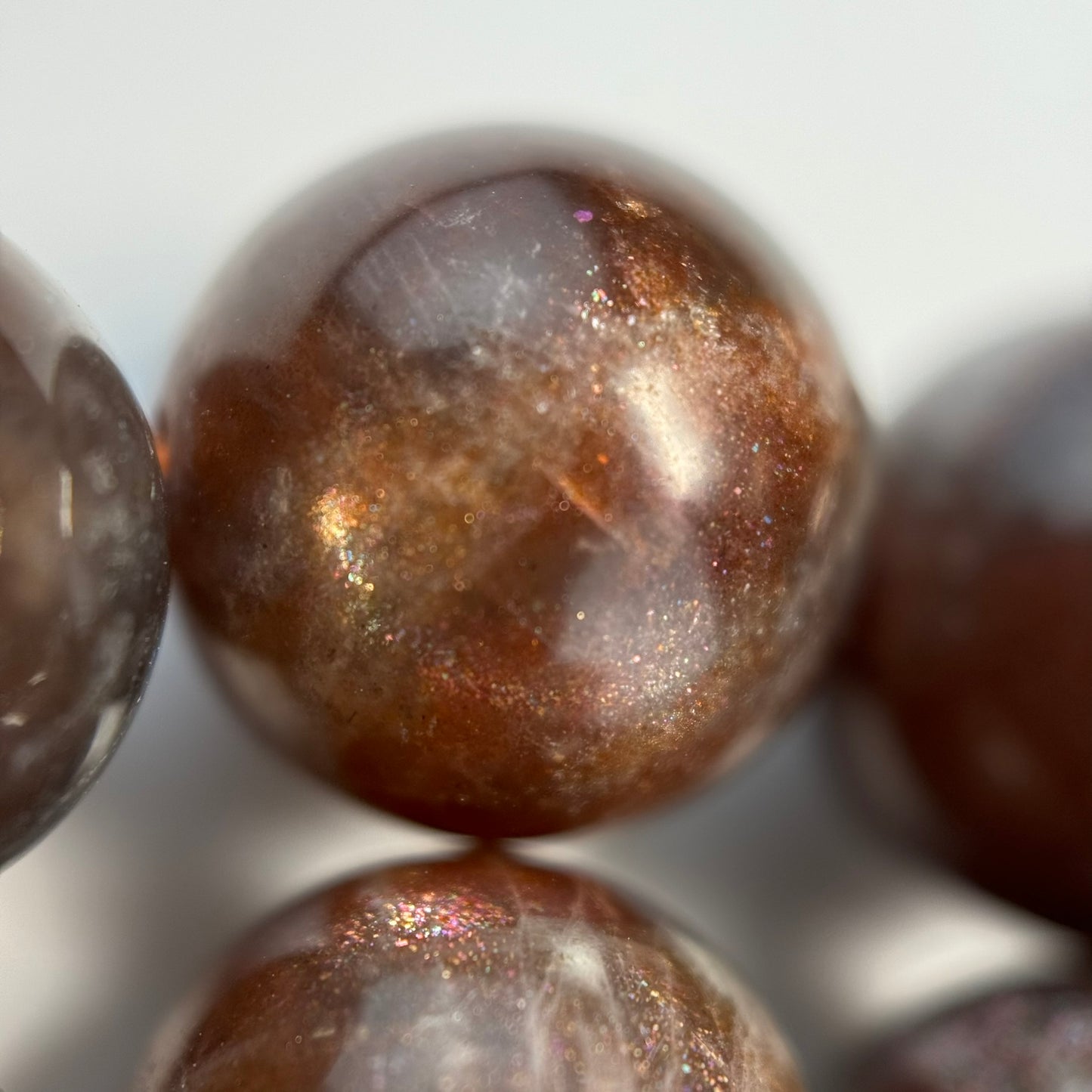 Chocolate Sunstone Polished Round Beads image 7