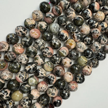 Dendritic Rhodochrosite Polished Round Beads image 6