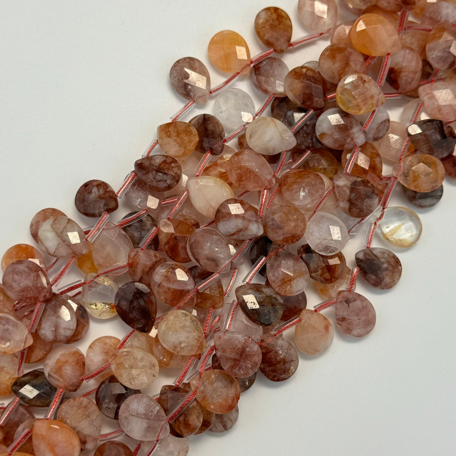 Hematoid Quartz Faceted Pear Shape Beads image 0