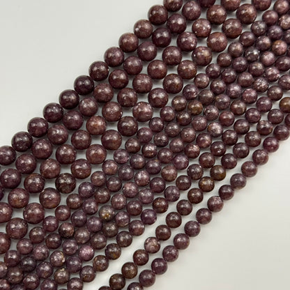 Lepidolite AAA Polished  Round Beads image 0
