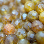 Dark Yellow Apatite Faceted Round Beads image 4