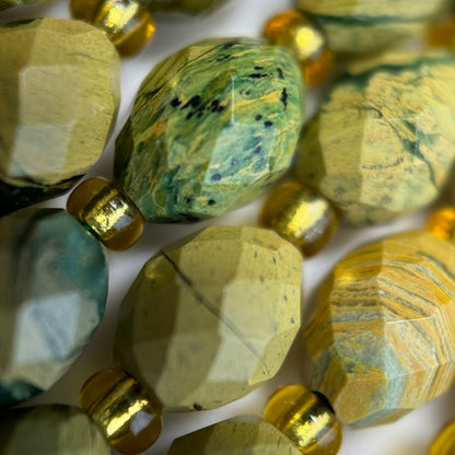 Chrome Chalcedony Faceted Barrel 8 Beads image 5