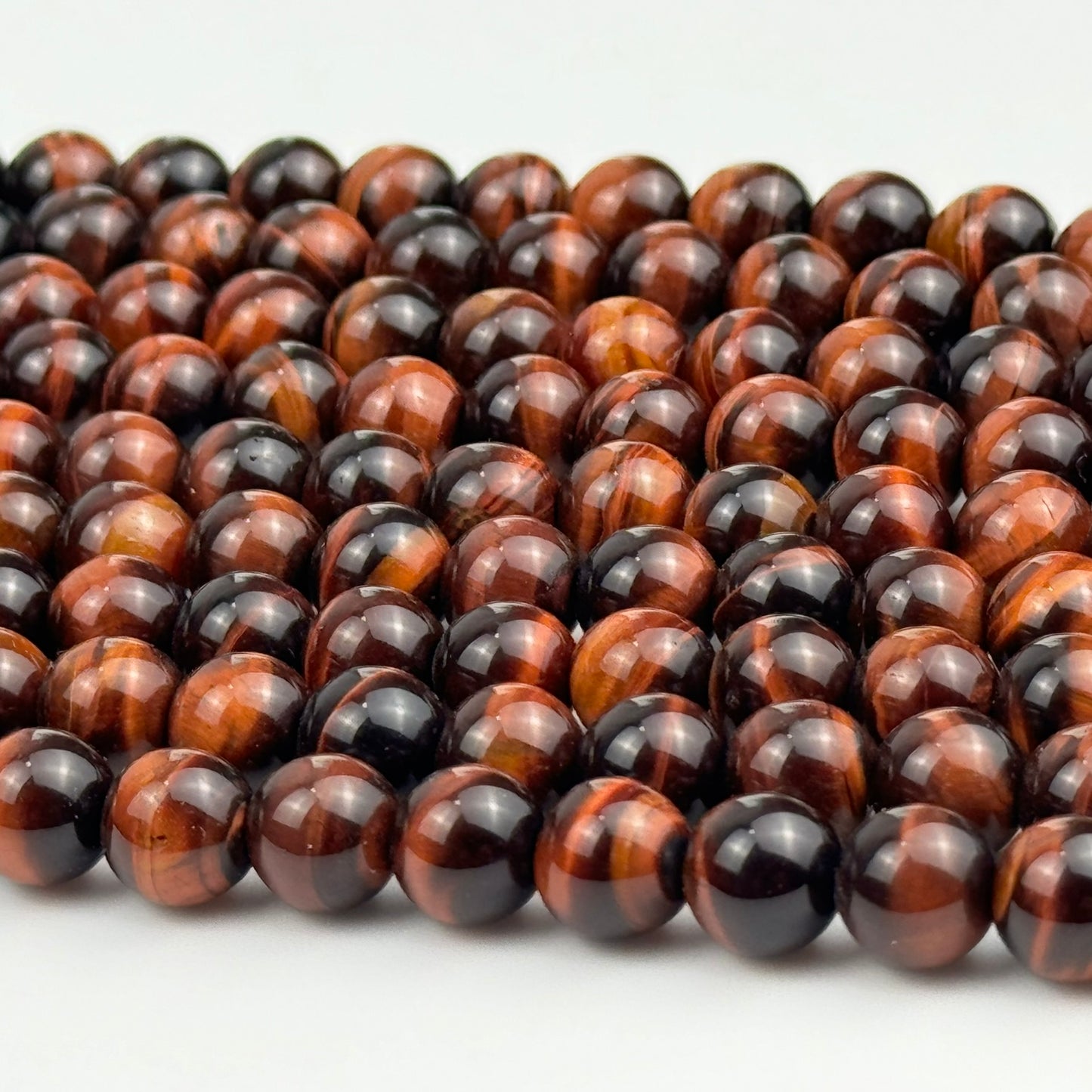 Red Tiger's Eye Polished Round Beads image 3