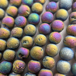 Rainbow Titanium Plated Aura Druzy Quartz Beads image 4