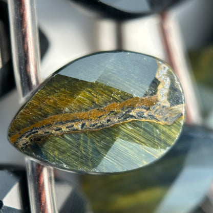 Blue Tiger's Eye Faceted Pear Shape Beads image 3