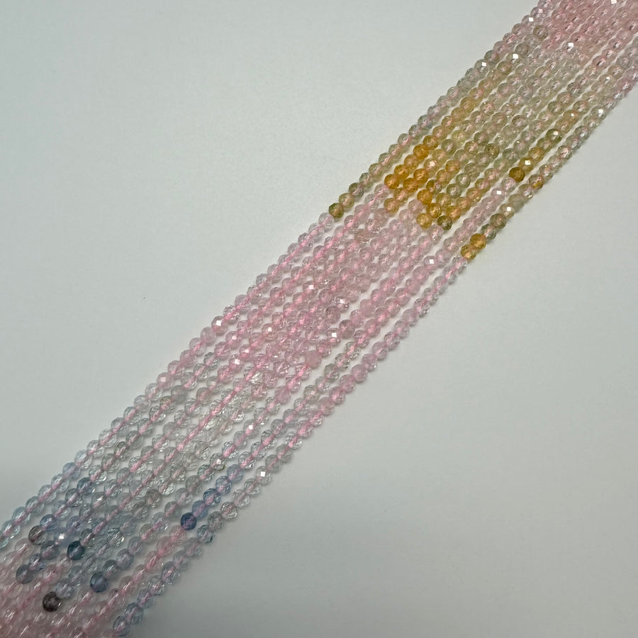 Aquamarine Morganite Faceted Round Beads (3.5mm) image 0