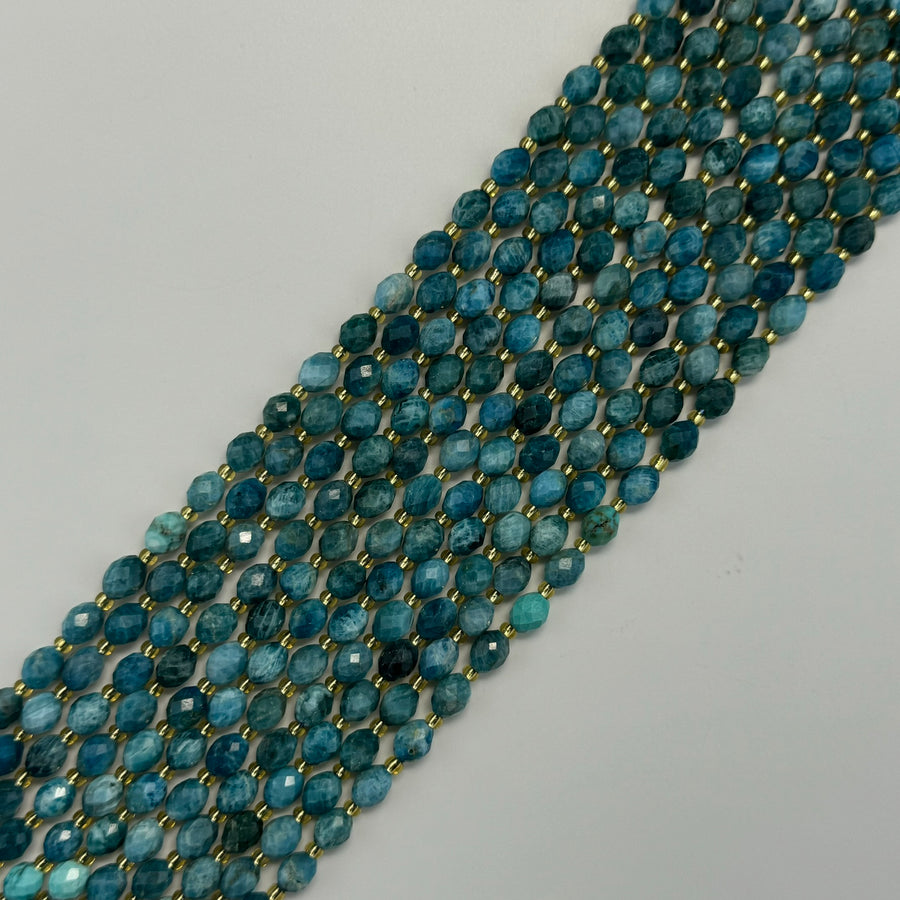 Blue Apatite Faceted Barrel 8 Beads image 0
