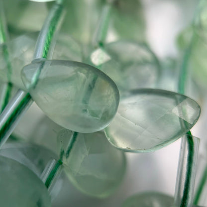 Green Fluorite Faceted Pear Shape Beads image 8