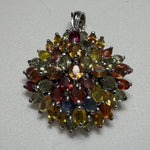 Multicolor Sapphire & Ruby Pendant in 925 Sterling Silver image 4