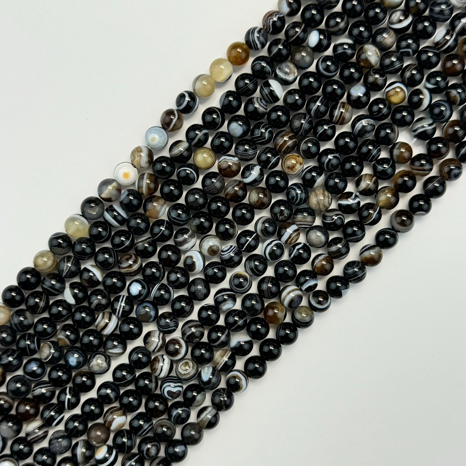 Banded Agate Polished Round Beads image 0