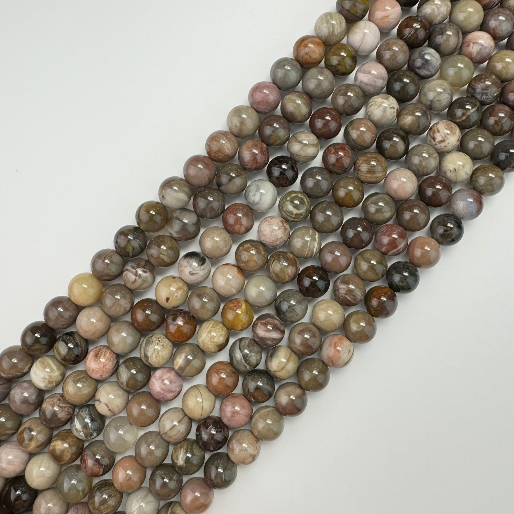 Brown Petrified Wood Polished Round Beads image 4