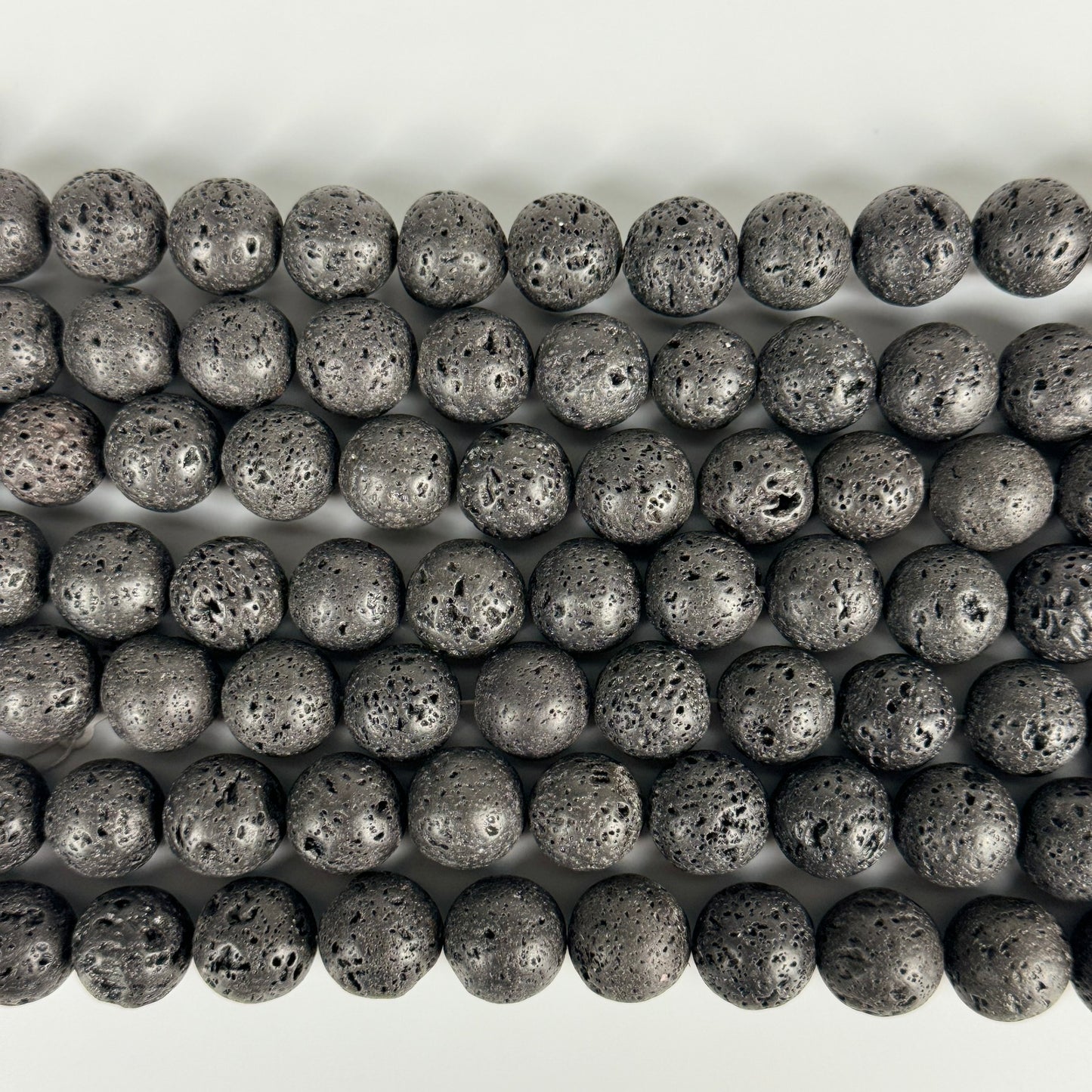 Black Lava Stones Waxed  Round Beads image 2