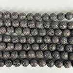 Black Lava Stones Waxed  Round Beads image 2