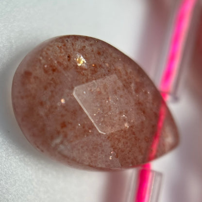 Strawberry Quartz Faceted Pear Shaped Beads image 3