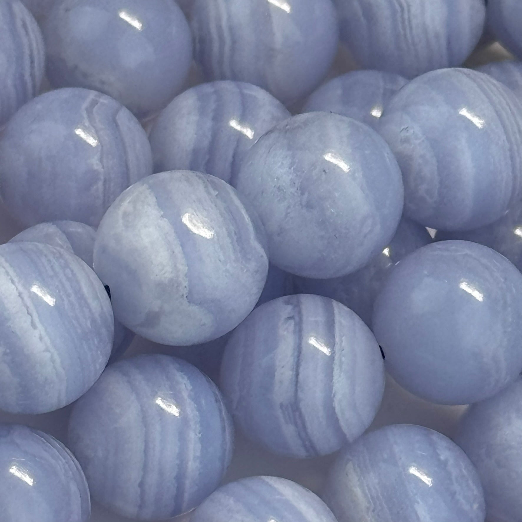 Blue Lace Agate AAA Round Polished Beads image 3