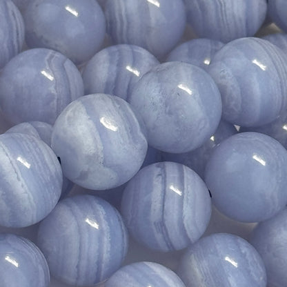 Blue Lace Agate AAA Round Polished Beads image 3