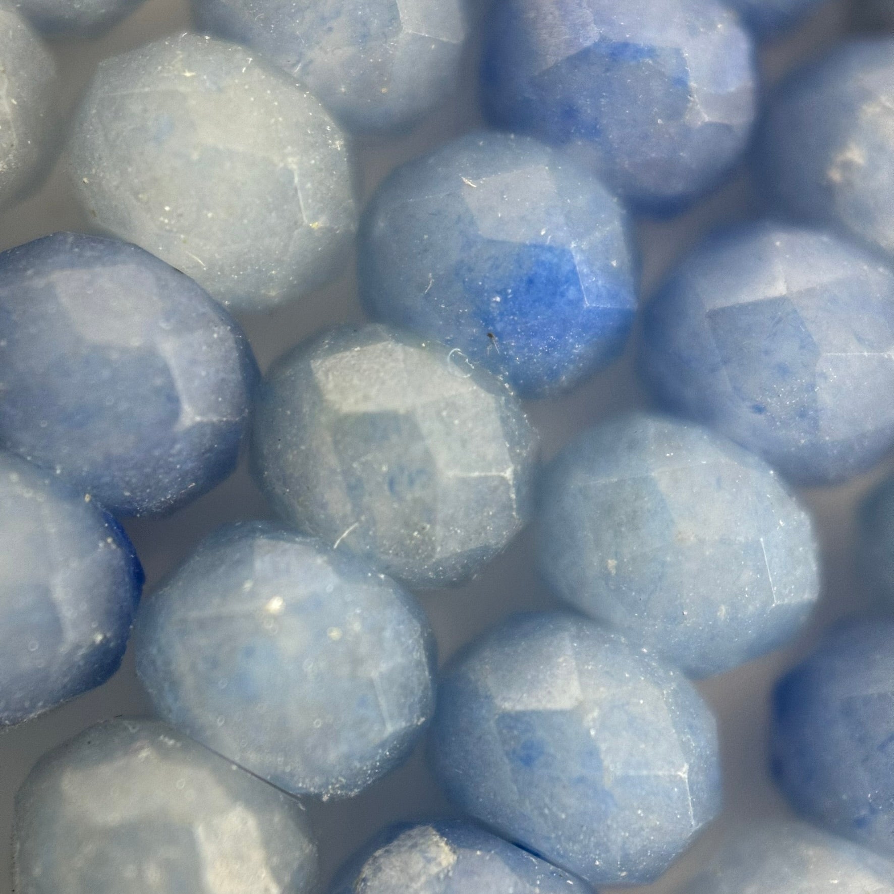 Blue Quartz Faceted Rondelle Beads image 3