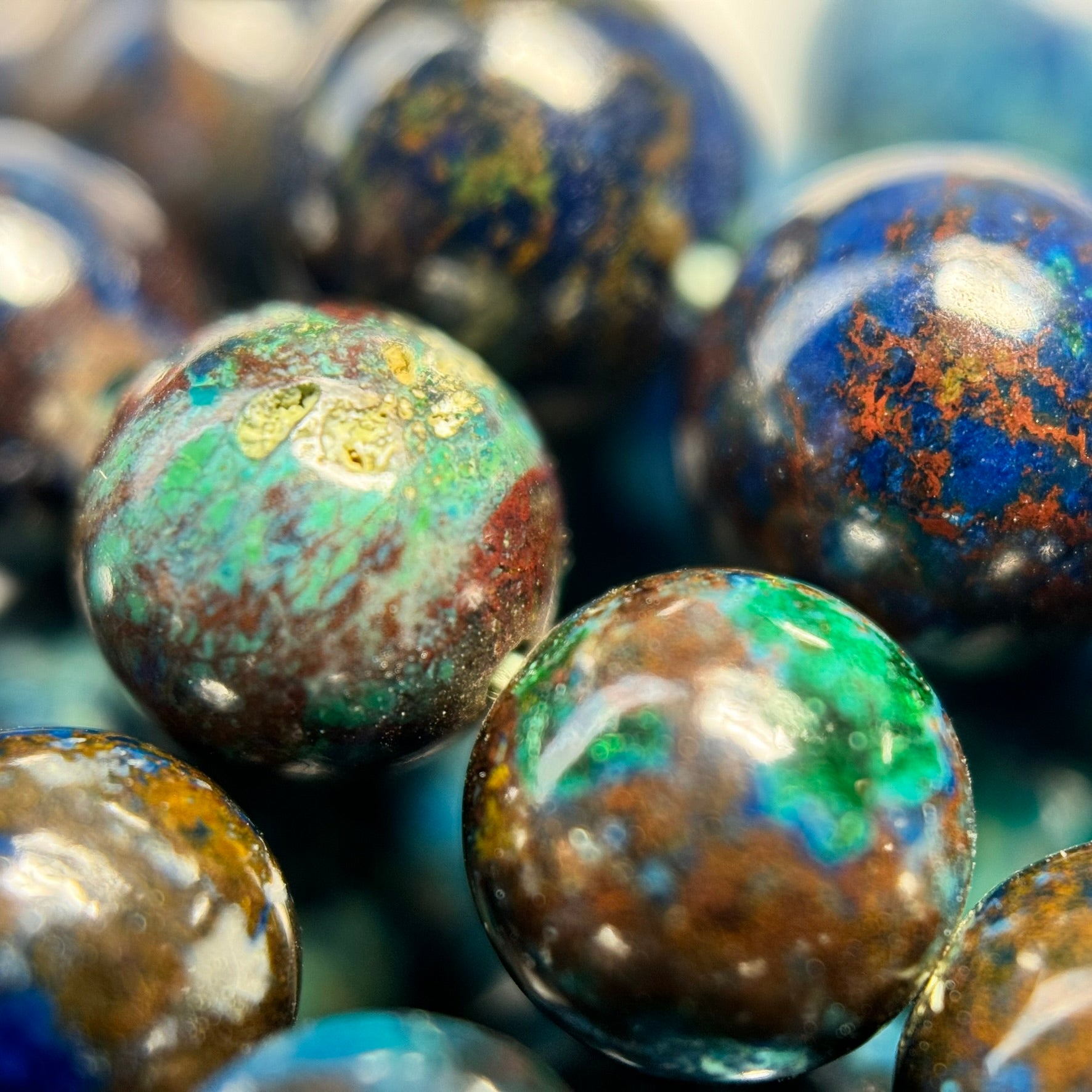 Shattuckite Polished Round Beads (Most Rare Gemstone) image 3