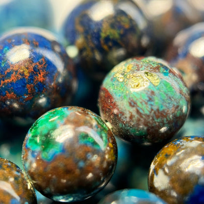 Shattuckite Polished Round Beads (Most Rare Gemstone) image 3