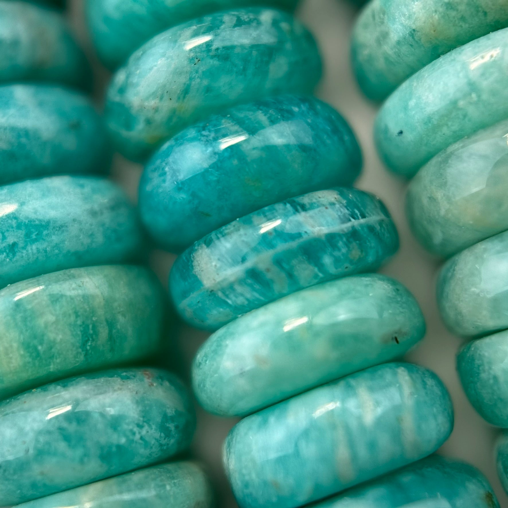 Brazilian Amazonite AAAA Rondelle Gemstone Beads image 3