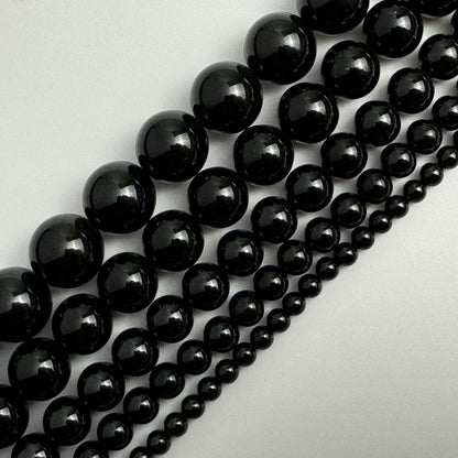 Black Spinel Polished Round Beads image 3