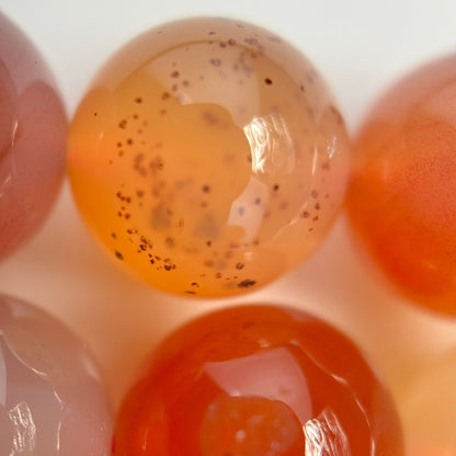 Pink Carnelian Beads -  Polished Round