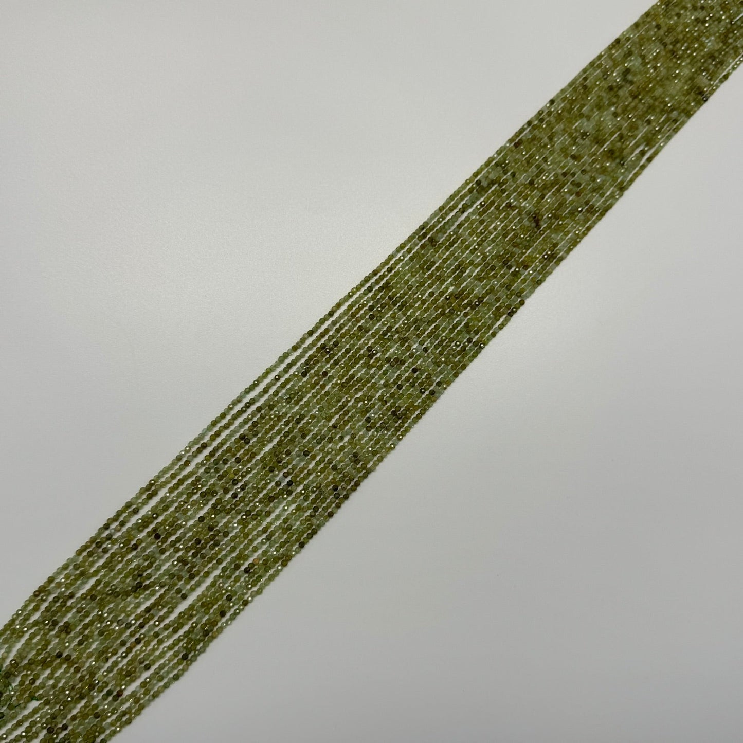 Faceted Green Garnet Beads - Round Shape
