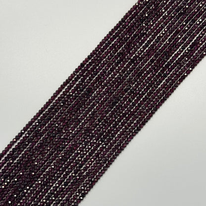 Rhodolite Garnet Beads - Faceted Garnet Beads - Rondelle Shape