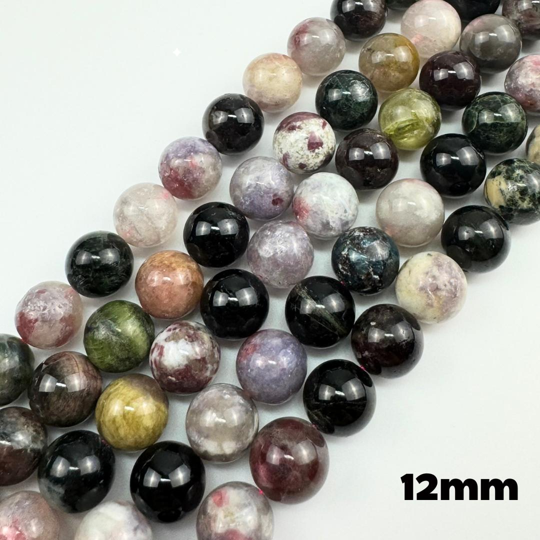 Multi-Coloured Tourmaline Polished Round Beads image 10