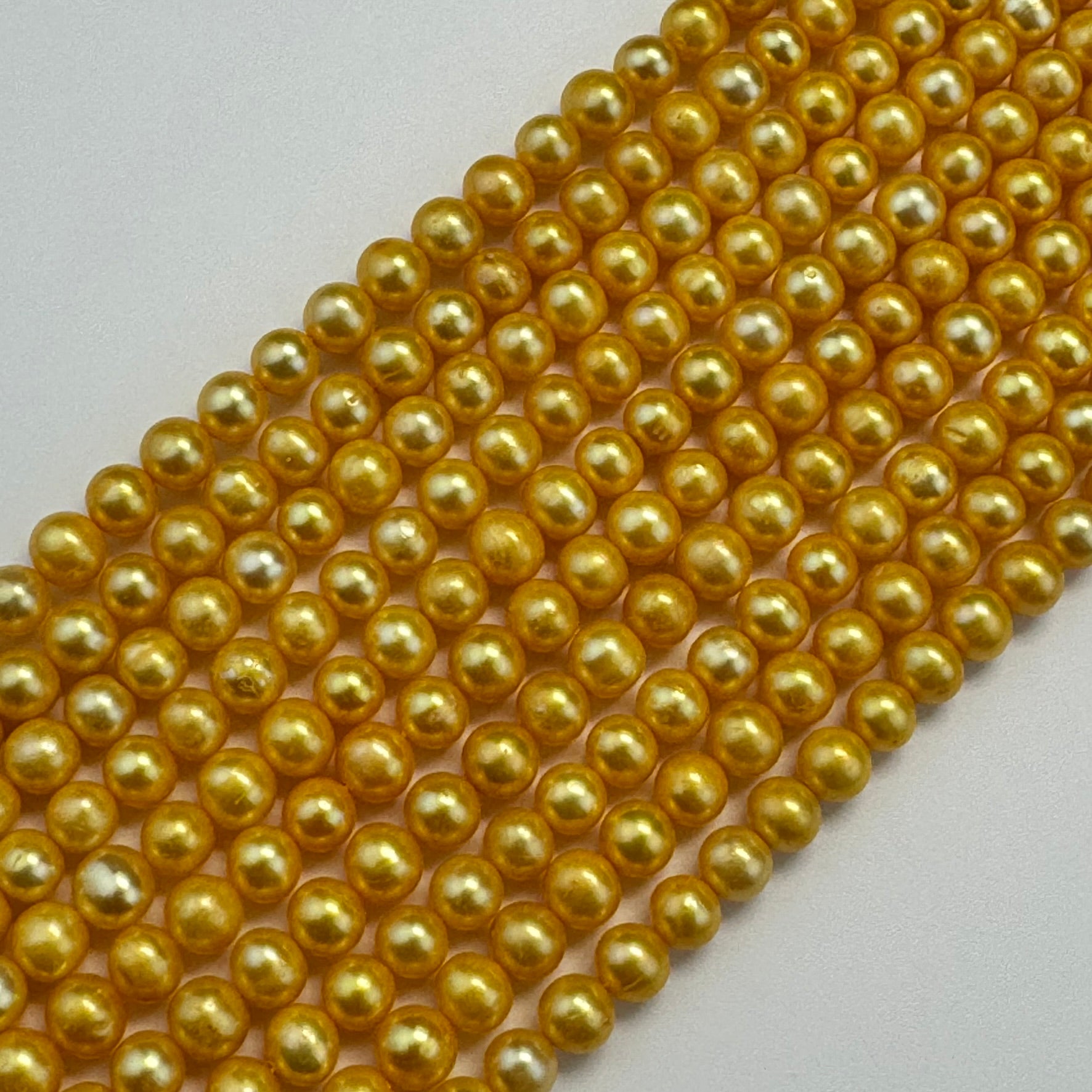 Dyed Yellow Pearl  7.5mm - High-Quality Jewellery Making Supplies image 3