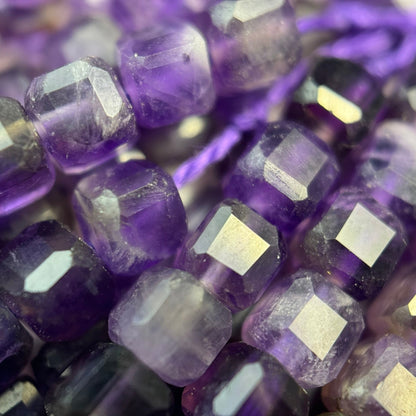 Amethyst Faceted Square Beads (AA Quality) image 3