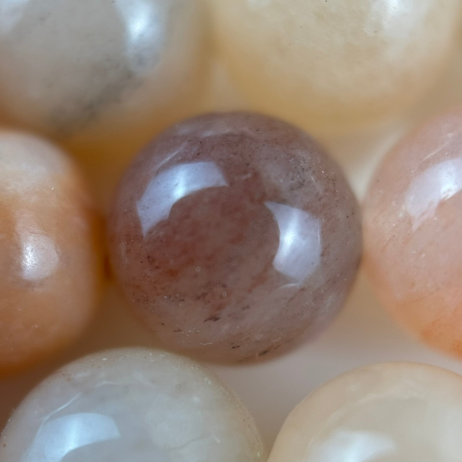 Peach Aventurine Quartz Polished Round Beads image 6