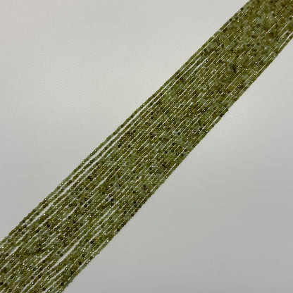 Faceted Green Garnet Beads - Round Shape