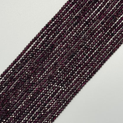 Rhodolite Garnet Beads - Faceted Garnet Beads - Rondelle Shape