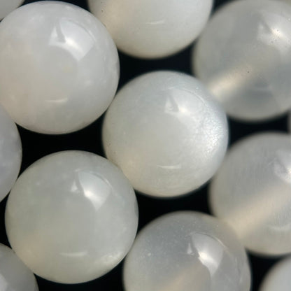 White Moonstone Polished Round Beads image 1