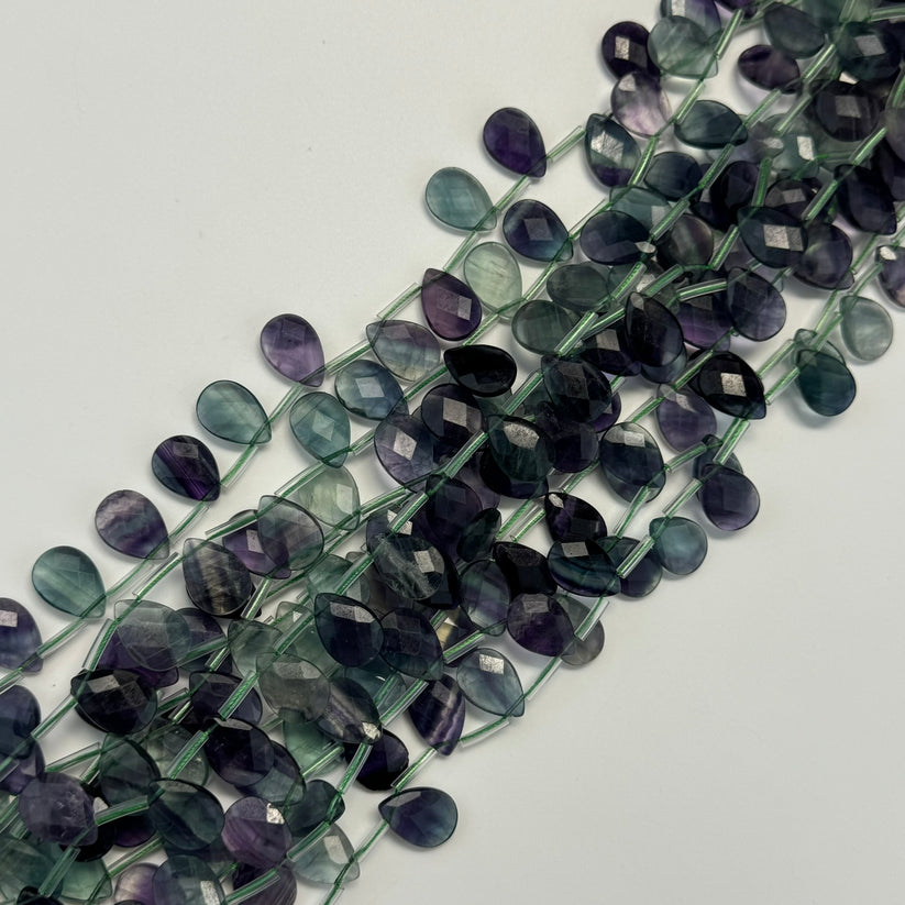 Faceted Pear Shape Semi Precious Stone Beads