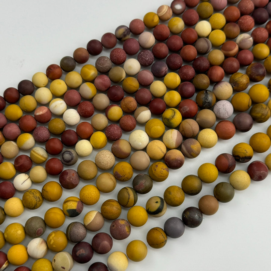 Mookaite Frosted Round Beads image 0