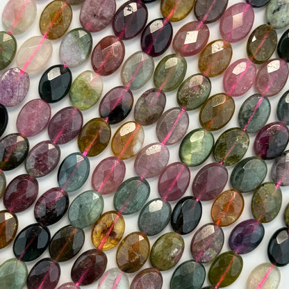 Tourmaline Faceted Oval Beads - (AA Quality)