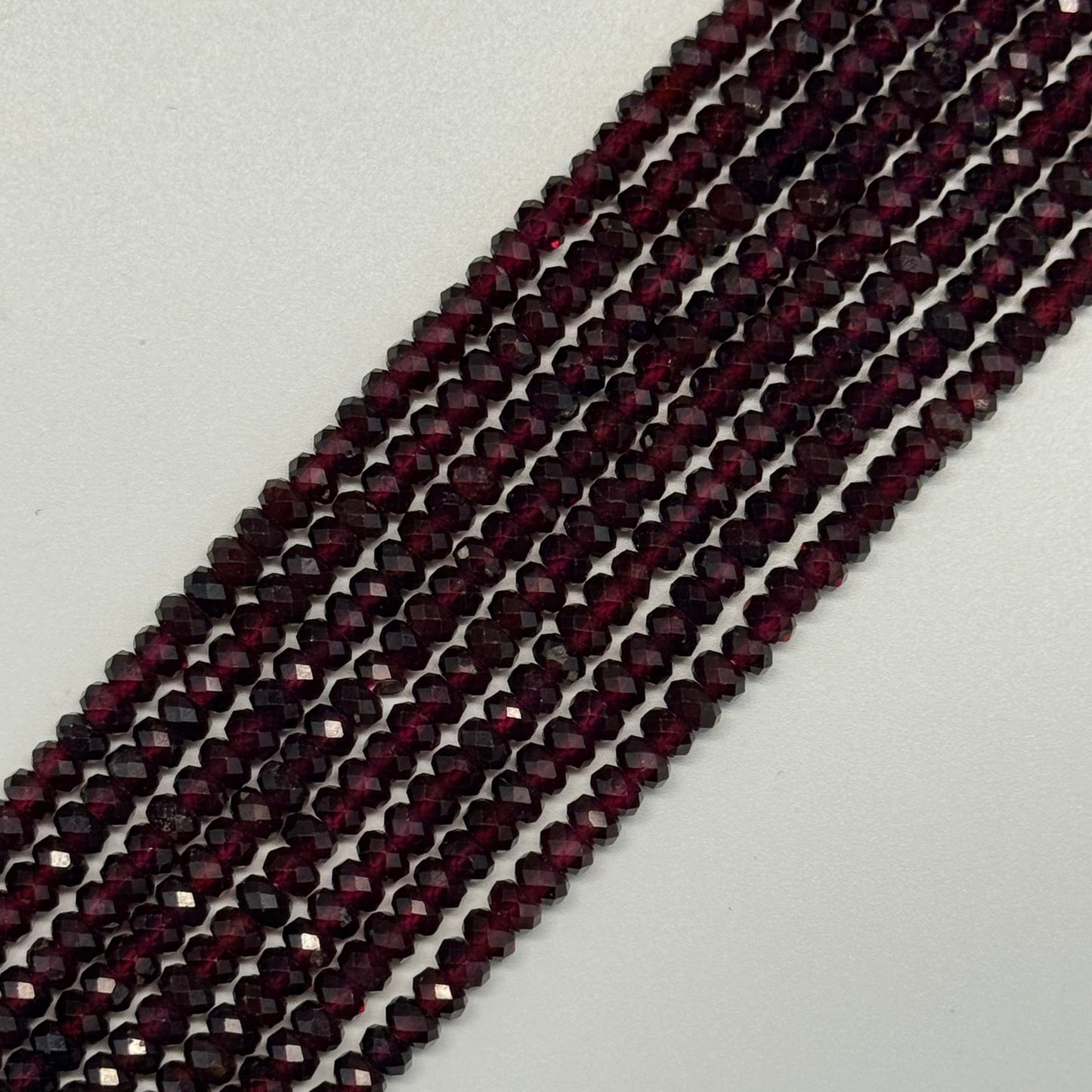 Rhodolite Garnet Beads - Faceted Garnet Beads - Rondelle Shape
