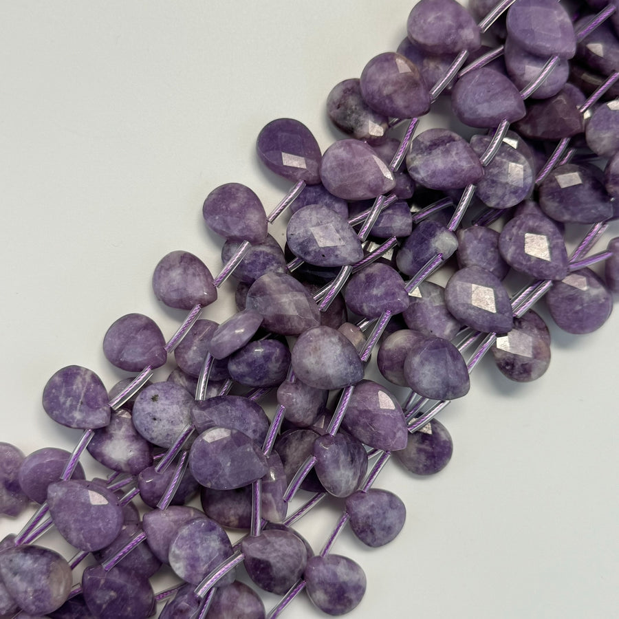 Lepidolite Faceted Pear Shape Beads image 0